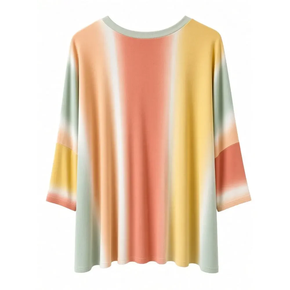 Ces Femme Soft Pastel Ombre Oversized Dolman Top – One Size